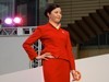 キャセイパシフィックの歴代CA制服のファッションショーが開かれた