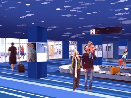 Oita Airport Seeking Fish Prints for Baggage Claim Area Remodeling