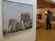 秋田で動物がテーマの写真・油彩画コラボ展－大森山動物園のPR兼ね