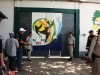 ゲートに描かれた「Klong Prem Central Prison World Cup」のロゴ
