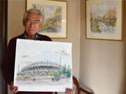 86歳、調布市全26町を歩き描いたスケッチ展