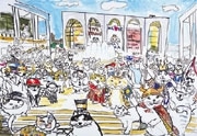 銀座・伊東屋でNY発信「猫」アート展－猫が演じる「風神」「雷神」も