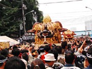 築地の神社で「つきじ獅子祭」-築地生誕350年で夫婦獅子巡行
