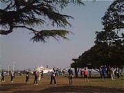 山下公園の早朝「太極拳」フィットネスでカーボンオフセット