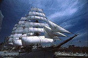 横浜みなと博物館で「帆船日本丸」写真展-名誉船長アルフィーのパネルも