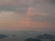 富士山からレインボー－伊勢・朝熊岳から富士山、その後虹の架け橋出現