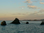 「夫婦の町の中心で愛を叫ぶ」－伊勢二見興玉神社夫婦岩の前で