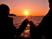 2011年最後の夕日、熊野灘に沈む－ラストサンセットクルーズ