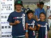 地元（ホーム）出身の4連覇を目指す仲村拓久未選手とキッズクラス田邉汐凪選手、浜村海斗選手。