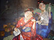 泉鏡花の世界をアクリル絵画で表現する女性画家、金沢で個展
