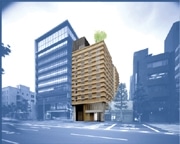 外壁に木材を使った新オフィスビル－京都の街並みと調和目指す