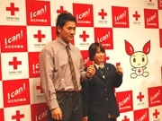 楽天・田中選手らが献血を呼びかけ－神戸ハーバーランドでPRイベント