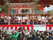 生田神社で節分祭－長谷川穂積選手や神戸のキャラクターが豆まき