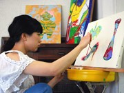神戸で油絵画家・MAYOさんの作品展－ライブペインティングも