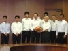 プロバスケ「兵庫ストークス」選手ら9人、井戸知事を表敬訪問