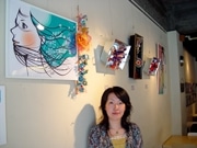 古布花作家とイラストレーターが初の二人展－松本のカフェで