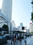 猛暑の名駅エリアで「打ち水大作戦」－地面の温度9.5度下げる