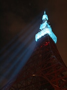 青い東京タワー、「世界糖尿病デー」に合わせライトアップ
