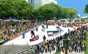 久屋大通公園にスノーゲレンデ－アースリートフェスタ