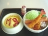 ドラゴンズ応援ランチ－オムライスにケチャップで「M」数字