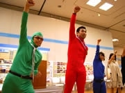 福岡三越、中元商戦本格化へ向け決起大会－「天神レンジャー」参上
