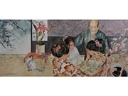 桜の木の下で再会する姉妹－絵本「桜の木」挿絵原画展始まる