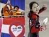 岡崎朋美選手を応援するオランダ人ファン