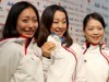 女子フィギュア勢競技後、会見