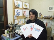 真四角の大画用紙を我流に遊ぶ－岡本義朗さんがワークショップ