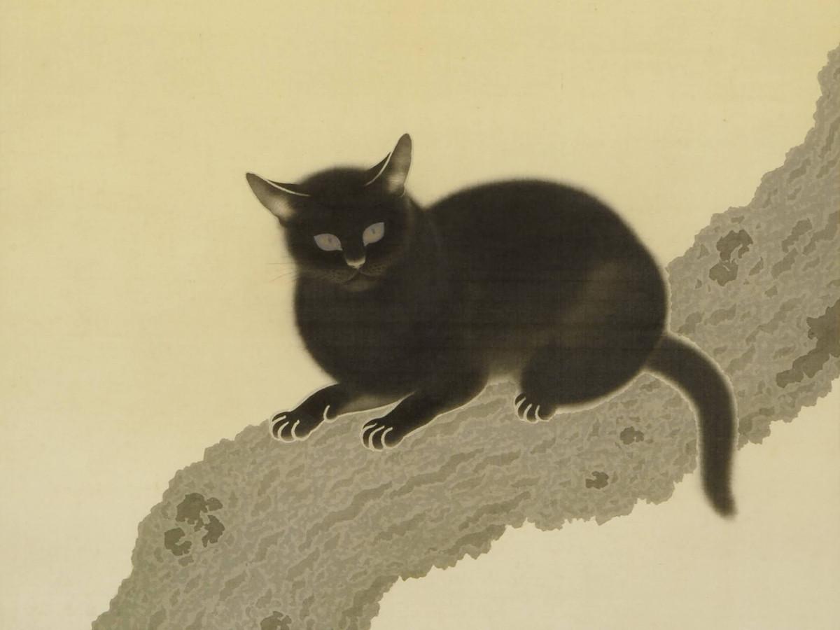重要文化財 菱田春草「黒き猫」 明治43年(1910) 永青文庫蔵 ※前期展示