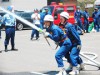 千葉市役所で「消防団消防操法大会」 放水技術を市民に披露