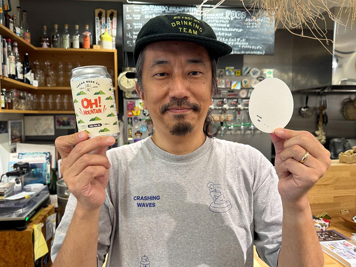 「第1回高尾ビール コースターエッセイ大賞」への参加を呼びかける池田さん