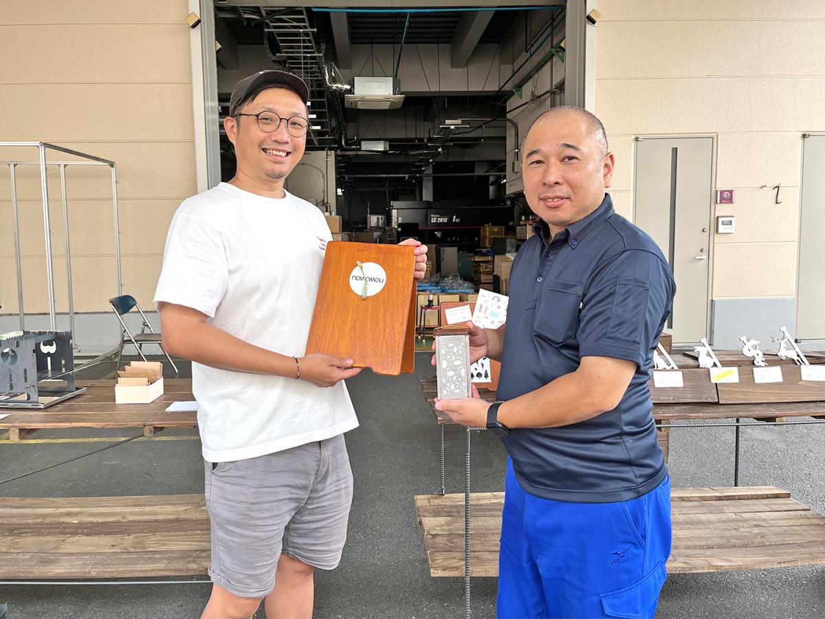 大阪製罐キャンプ事業部の清田篤さん（左）と西誠二さん