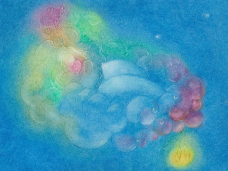 三島でイタリア人女性が初個展　「時課の祈り」テーマに絵画・陶芸作品展示