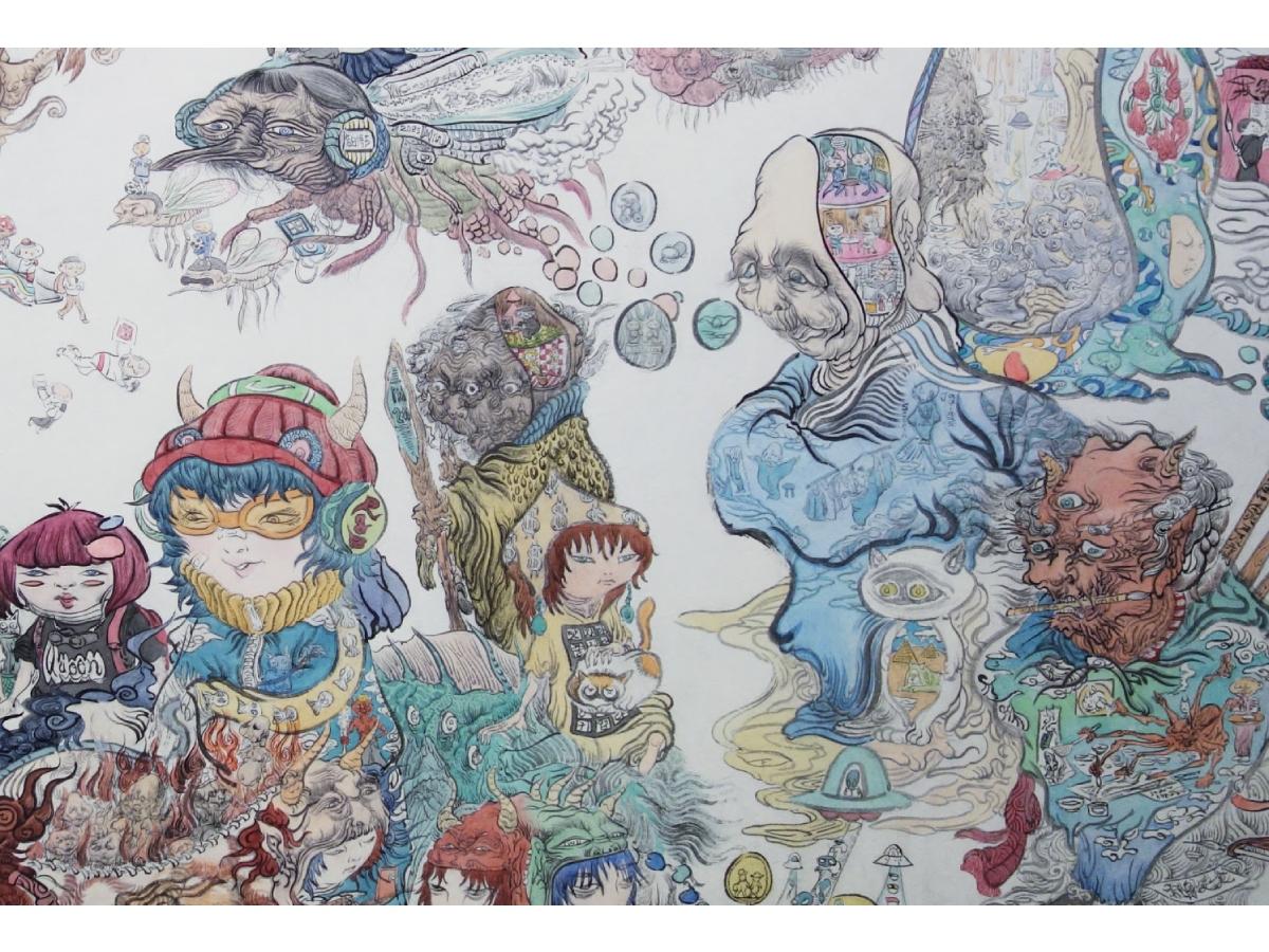 アーティストRYO OGATAさんの作品「百鬼夜行」(写真は作品の一部)