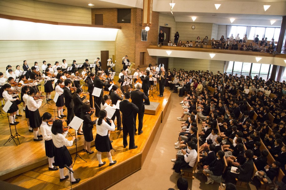 ゲーデ弦楽四重奏団と自由学園生徒・学生有志オーケストラが共演