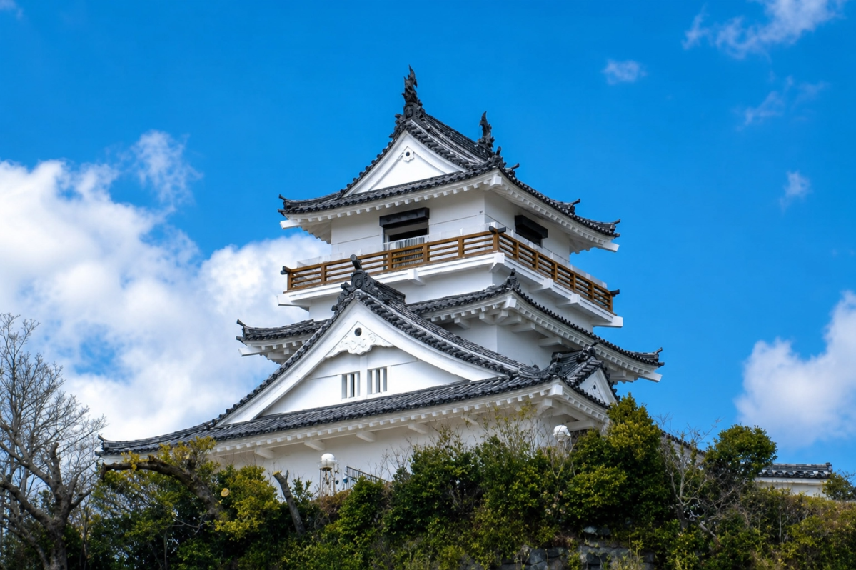 杵築城の天守閣周辺の様子