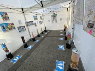高円寺駅前喫煙所のスタンド灰皿デザインコンテスト 最優秀作品はラッピングし設置へ