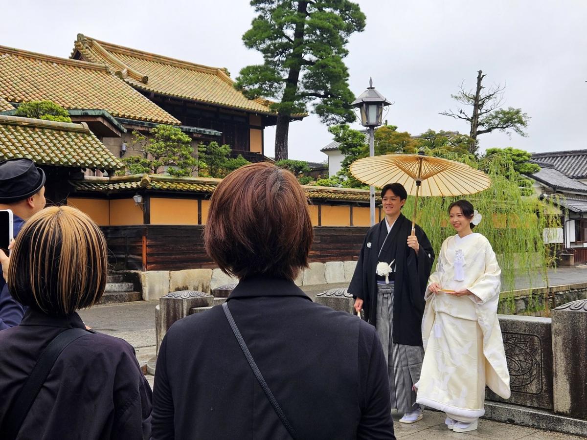 美観地区での撮影の様子