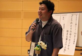 久留米で宮津航一さん講演　「最後まで味方」でいる家族の絆語る（前編）