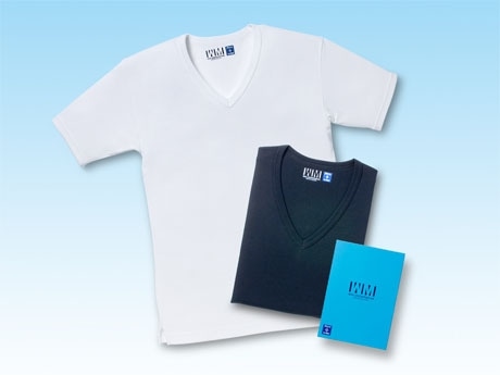 WM UNDERWEAR「アイスタッチ」ショートスリーブ（Vネック）。パッケージもUAオリジナルデザイン