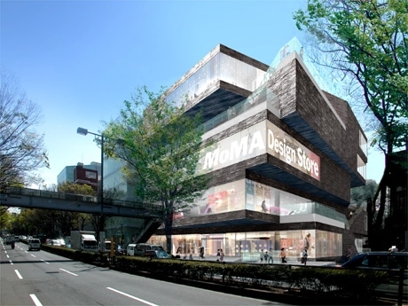 「MoMA Design Store」が入居するGYREビル外観。3階ウインドーには「MoMA」のロゴも