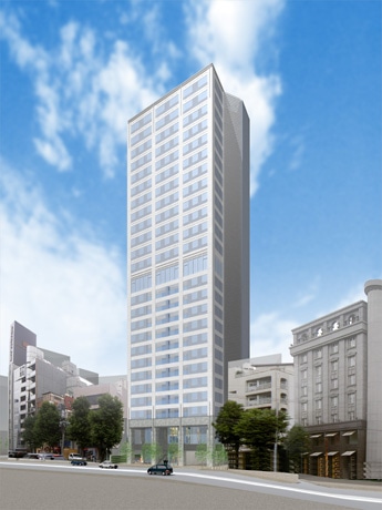 来年4月に開業する「AOYAMA M's TOWER」外観イメージ。ビルは青山ベルコモンズ向かいの好立地に位置する