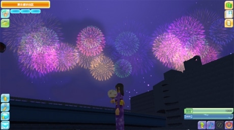 ミート・ミー内（トランスコスモス社屋）での花火大会イメージ