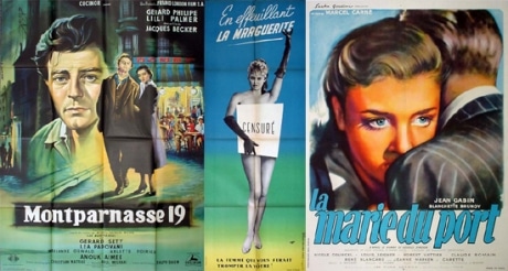 左から「モンパルナスの灯」（ジャック・ベッケル監督、1958年）、「裸で御免なさい」(マルク・アレグ