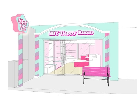 原宿・竹下通りにオープンする「SBY Happy Room」（イメージ）。外観はお菓子の家をイメージ