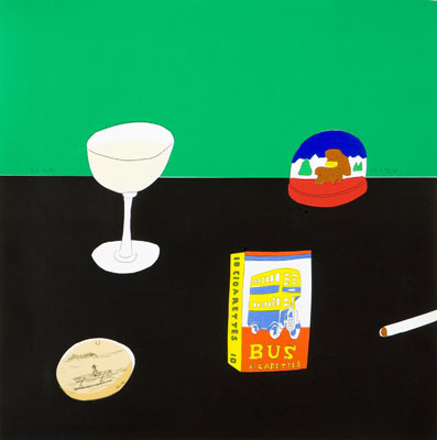 安西水丸さんの作品には、「酒」「たばこ」のほかに「スノードーム」なども。