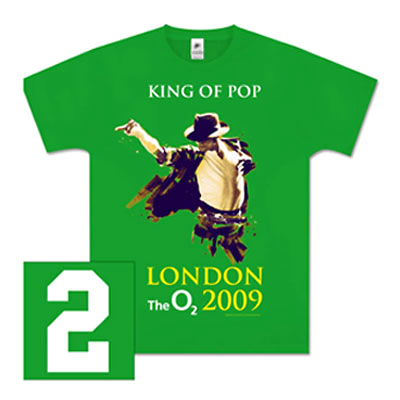 渋谷パルコ・パート3にマイケル・ジャクソンさんの専門店「KING OF POP」がオープンする。写真は500枚の数量限定で販売するロンドン公演2日目限定のTシャツ