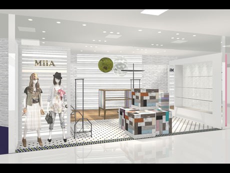 ラフォーレ原宿が新規出店9店舗を含む14区画をリニューアルする。写真＝地下0.5階に新規出店するレディスブランド「MiiA」のイメージ図