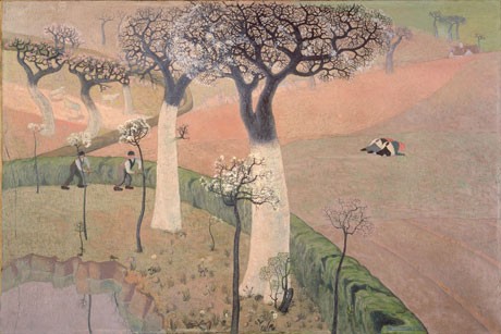 村人の生活を描いた象徴主義の画家ギュスターヴ・ヴァン・ド・ウーステイヌ「春」（1910年、個人蔵）